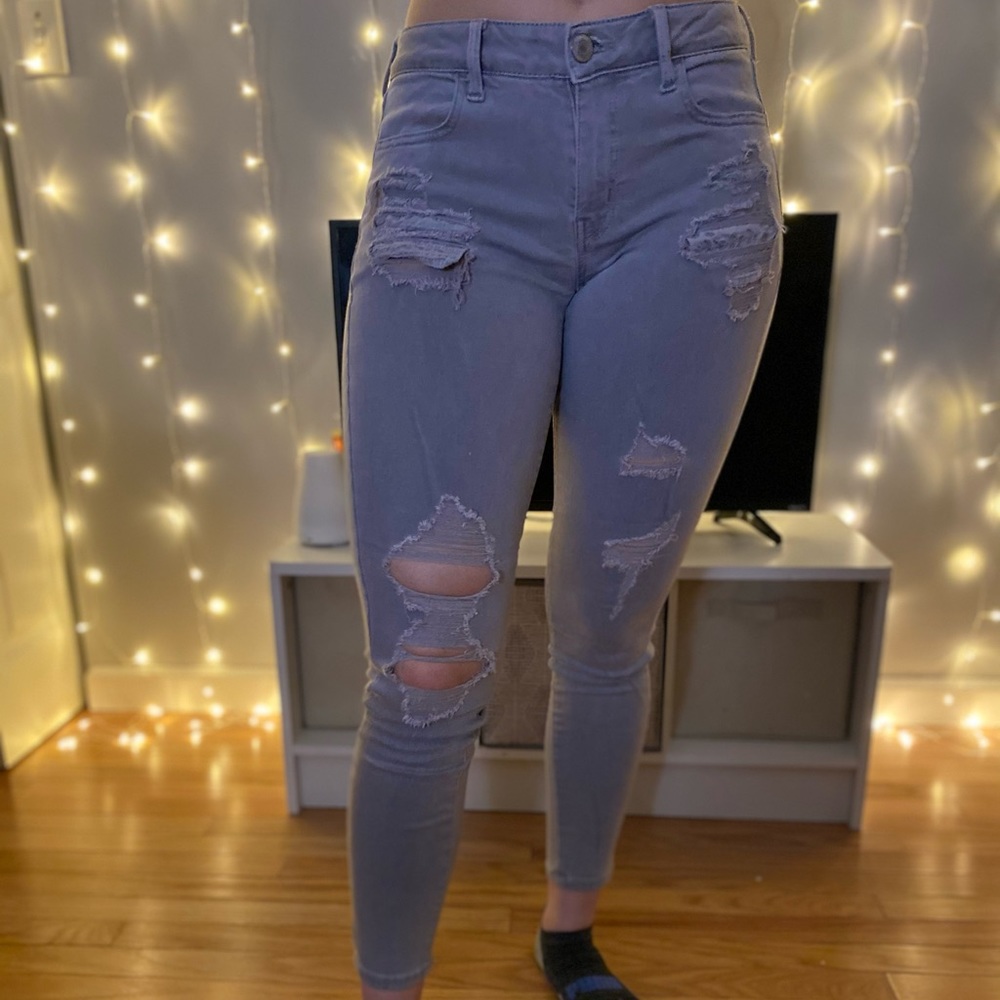 American Eagle, Gray jeggings, Size 6